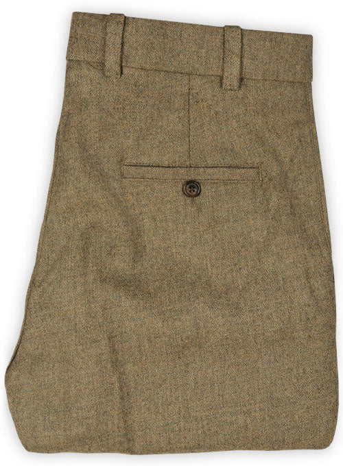 Light Weight Melange Brown Tweed Pants - Pre Set Sizes - StudioSuits
