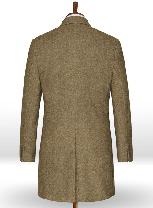 Light Weight Melange Brown Tweed Overcoat - StudioSuits