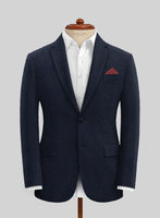 Light Weight Melange Dark Blue Tweed Jacket - StudioSuits