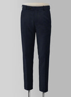 Light Weight Melange Dark Blue Tweed Pants - StudioSuits