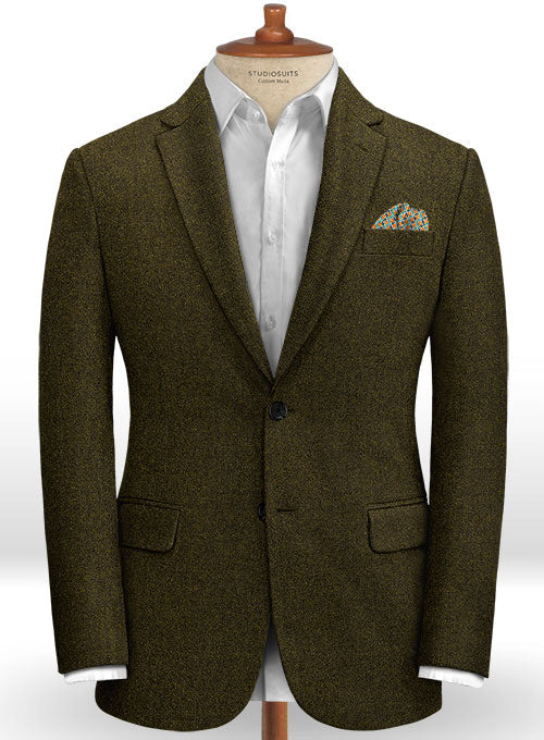 Light Weight Melange Green Tweed Suit - StudioSuits