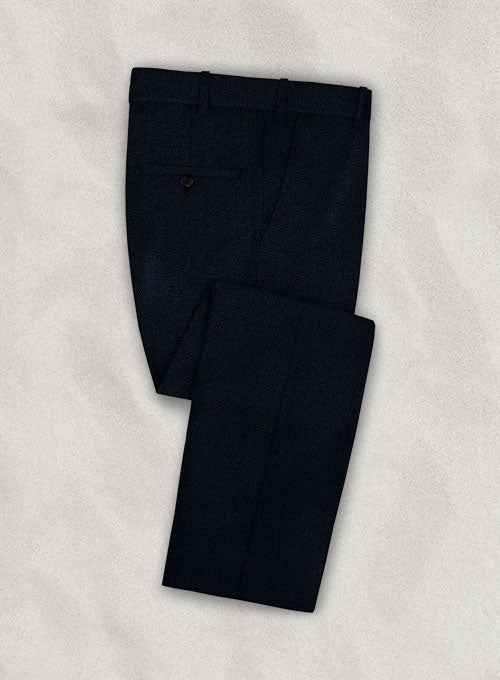Light Weight Navy Couture Tweed Pants - StudioSuits