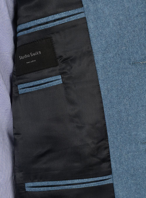 Light Weight Turkish Blue Tweed Jacket - StudioSuits