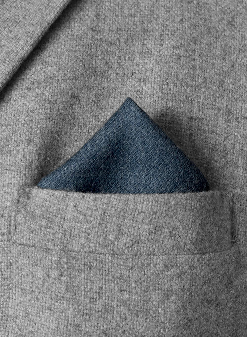Tweed Pocket Square - Turkish Blue - StudioSuits