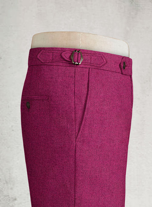 Melange Bubble Pink Highland Tweed Trousers - StudioSuits
