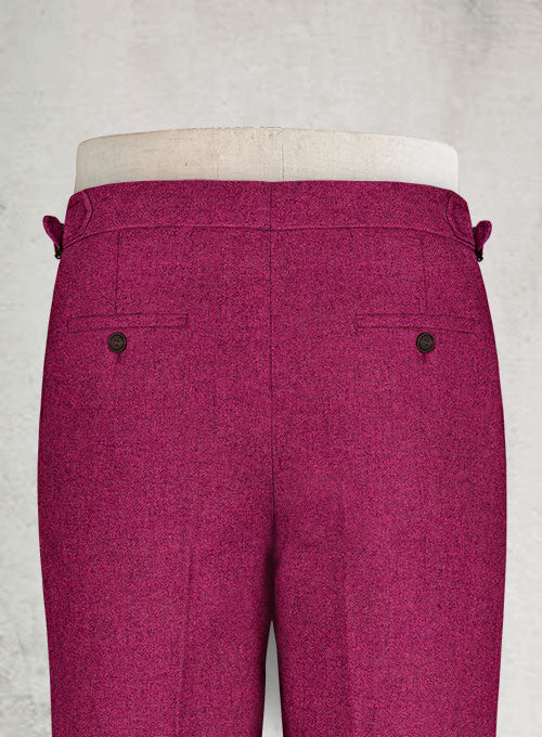 Melange Bubble Pink Highland Tweed Trousers - StudioSuits