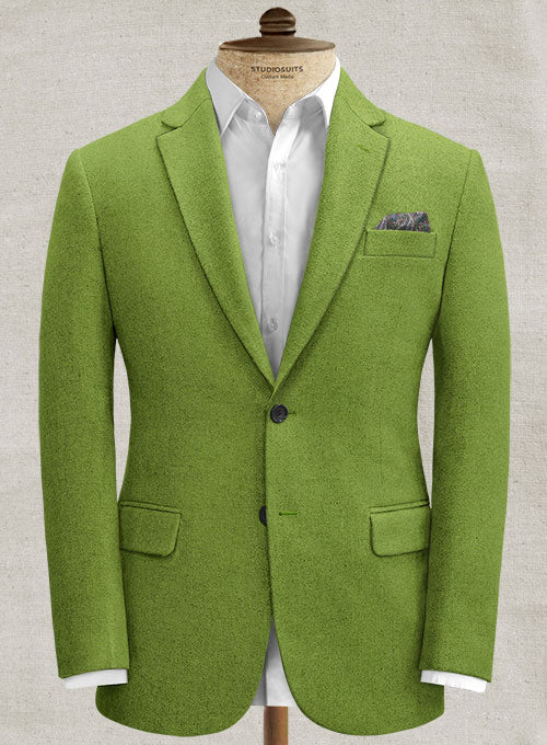 Melange Parrot Green Tweed suit - StudioSuits