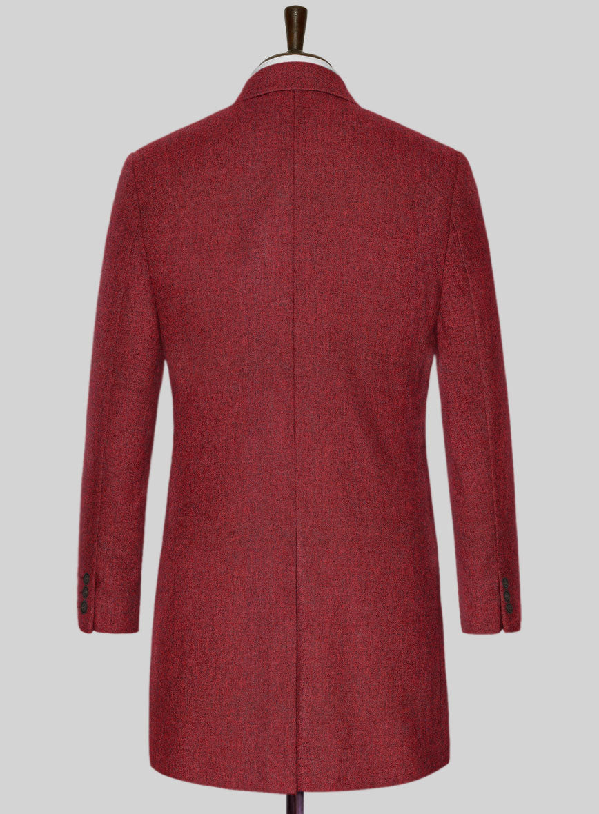 Melange Titan Red Tweed Overcoat - StudioSuits