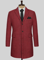 Melange Titan Red Tweed Overcoat - StudioSuits