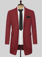 Melange Titan Red Tweed Overcoat - StudioSuits