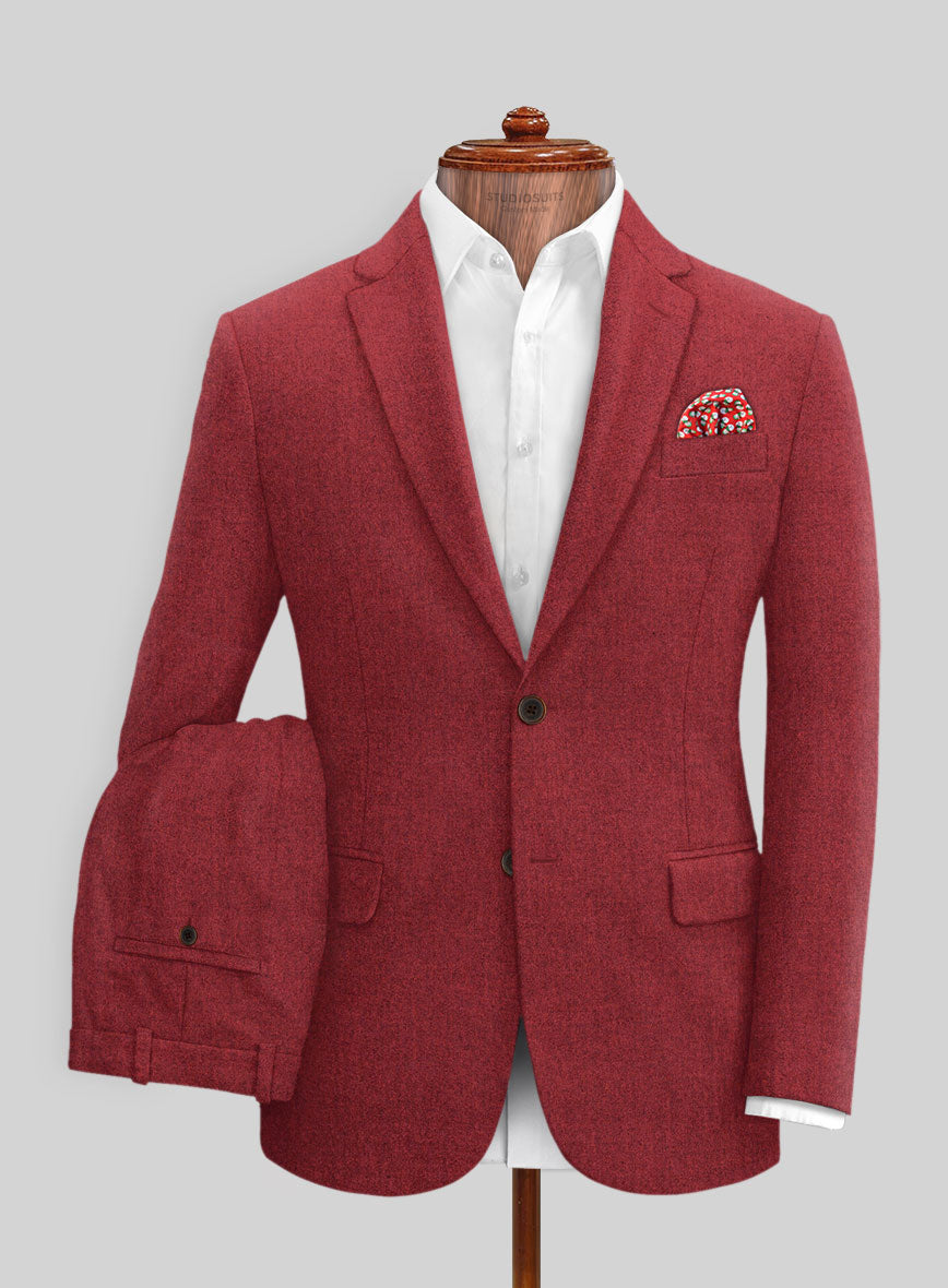 Melange Titan Red Tweed Suit - StudioSuits