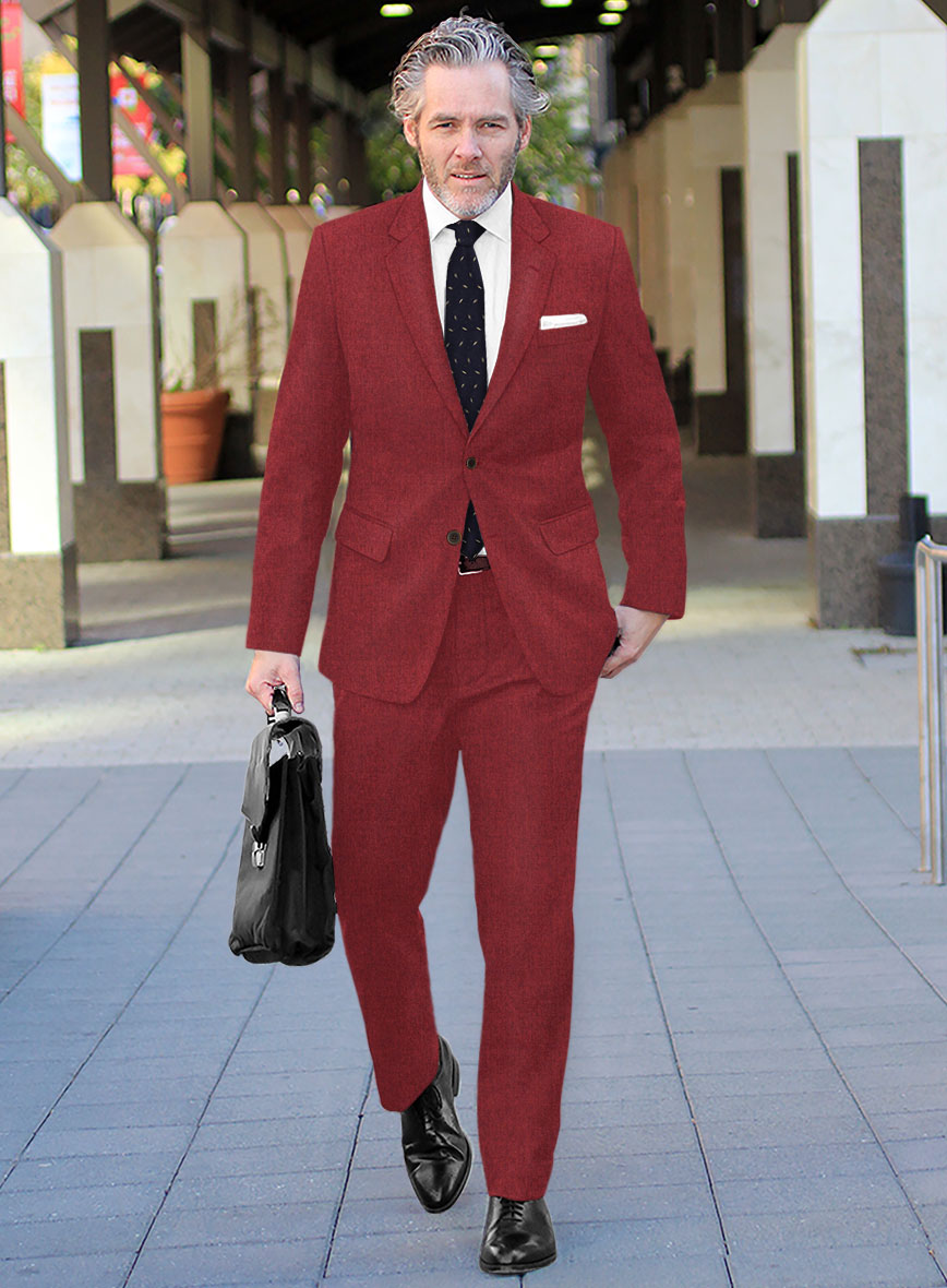 Melange Titan Red Tweed Suit - StudioSuits