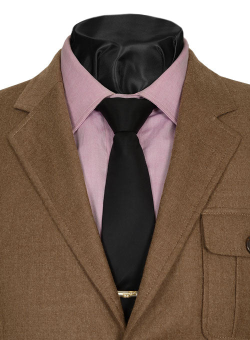 Mid Brown Flannel Wool Danish Style Sports Coat StudioSuits
