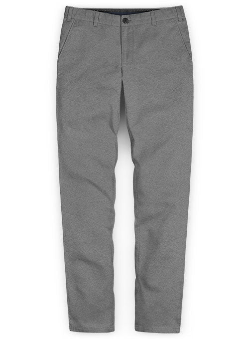 Washed Mid Gray Peach Finish Chinos - StudioSuits
