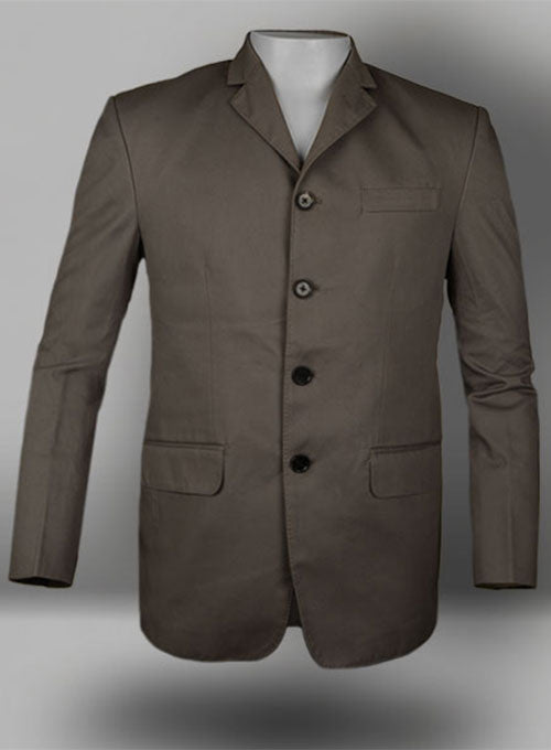 Mid Gray Peached Twill Jacket - StudioSuits