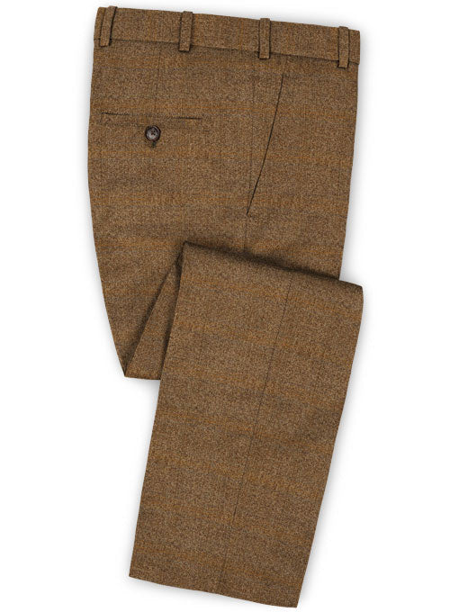 Milan Brown Feather Tweed Pants - StudioSuits