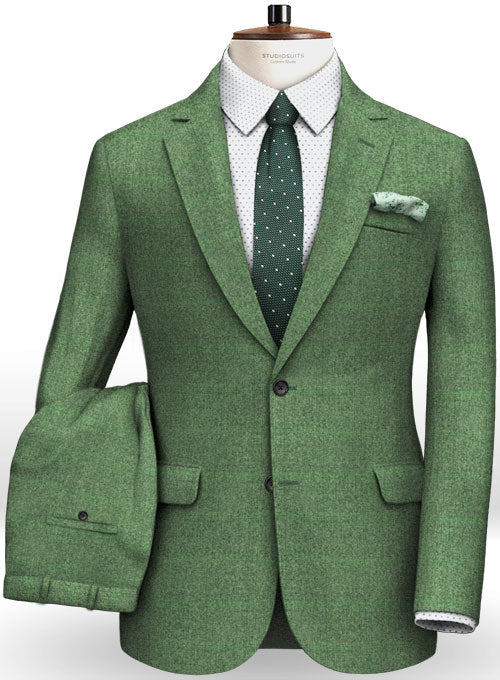 Milan Green Feather Tweed Suit - StudioSuits