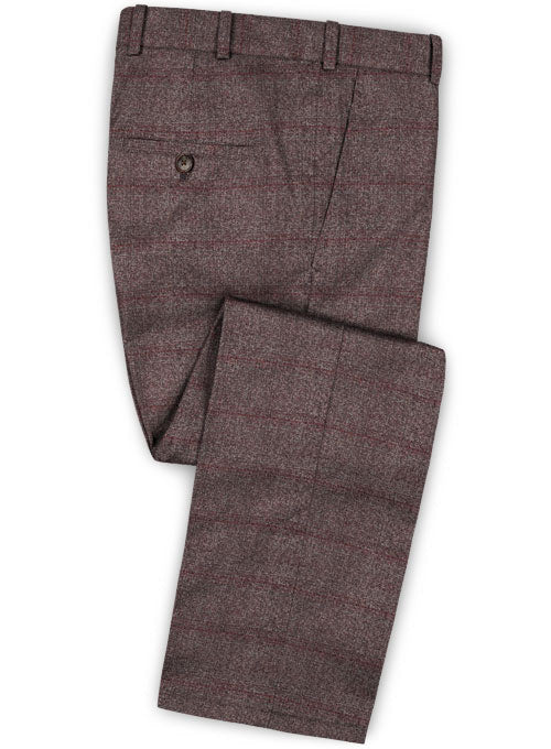 Milan Wine Feather Tweed Suit - StudioSuits