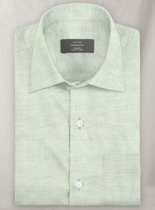 Dublin Mint Green Linen Shirt - StudioSuits