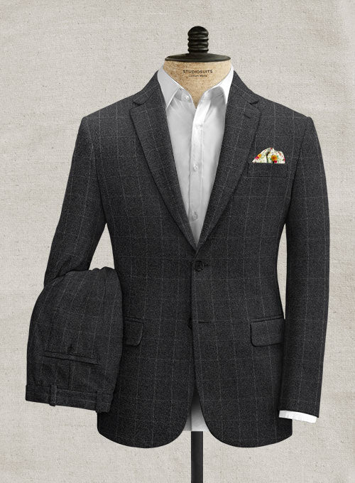 Mono Charcoal Checks Tweed Suit - StudioSuits