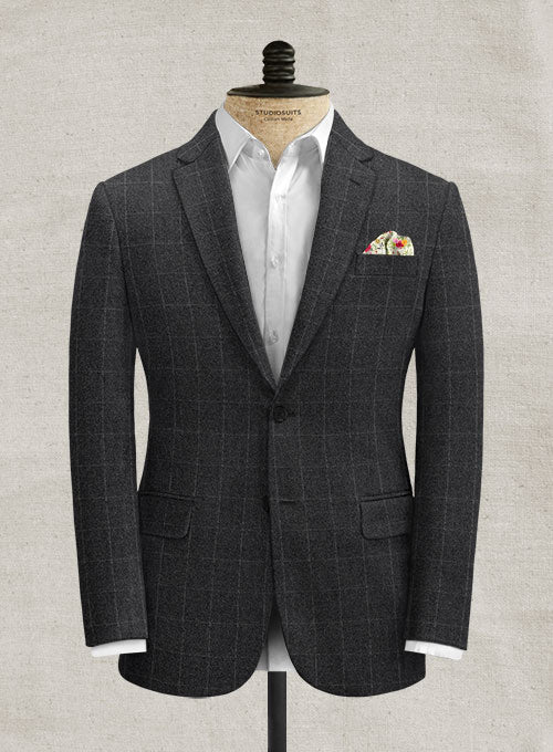 Mono Charcoal Checks Tweed Suit - StudioSuits