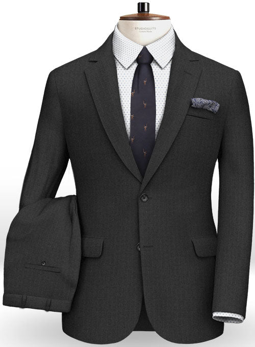 Monte Stripe Black Pure Wool Suit - StudioSuits