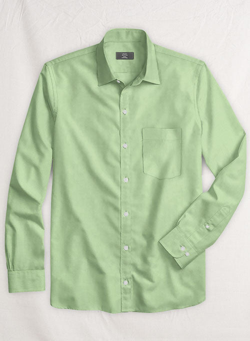 Moss Green Stretch Twill Shirt - StudioSuits
