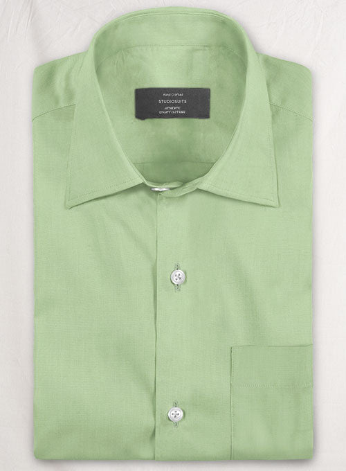 Moss Green Stretch Twill Shirt - StudioSuits