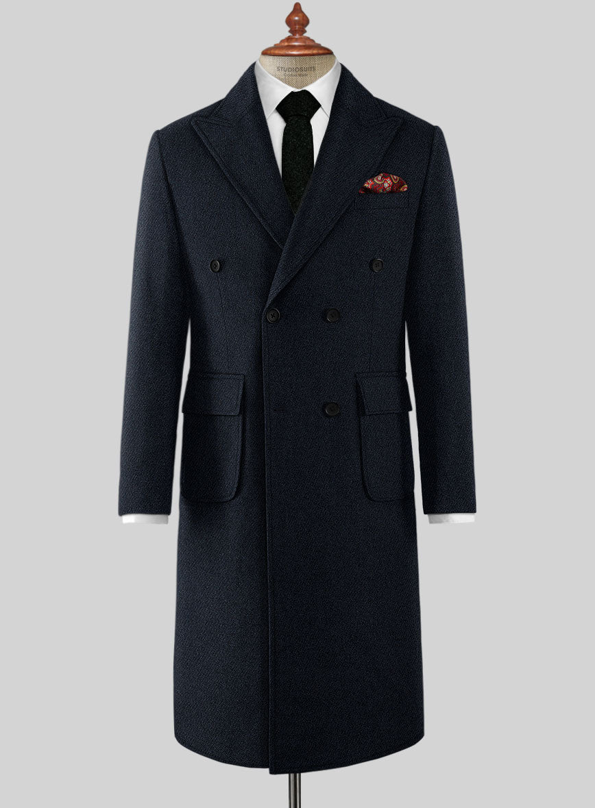 Musto Deep Blue Heavy Tweed Overcoat – StudioSuits