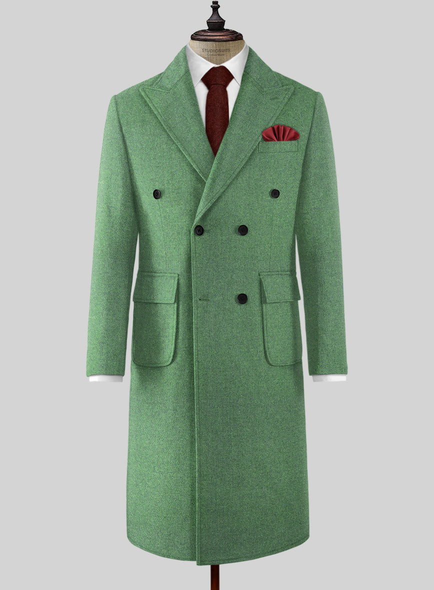 Musto Highlander Heavy Paris Green Tweed Overcoat - StudioSuits