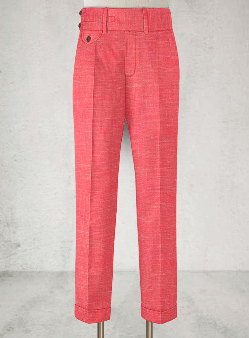 Mystic Pink Double Gurkha Wool Trousers - StudioSuits