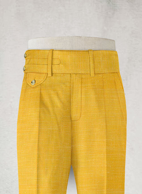 Mystic Yellow Double Gurkha Wool Trousers - StudioSuits