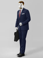 Napolean Bottle Blue Wool Suit - StudioSuits