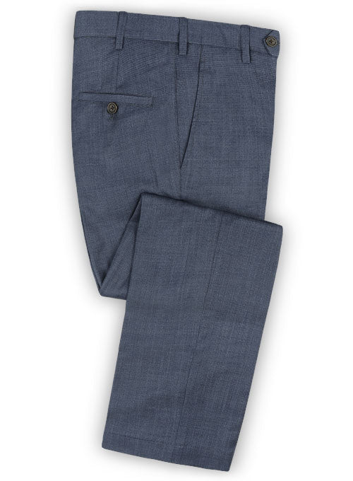 Napolean Barista Blue Wool Pants - StudioSuits