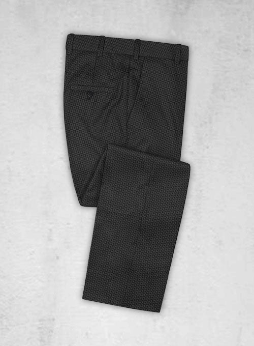 Napolean Black Checks Couture Wool Pants - StudioSuits