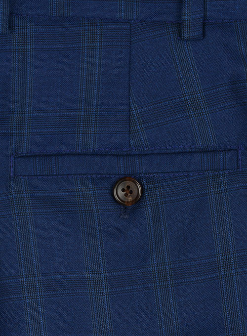 Napolean Blue Club Wool Pants - StudioSuits