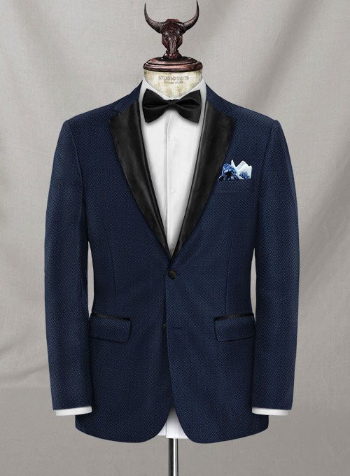 Napolean Bold Blue Wool Tuxedo Suit - StudioSuits