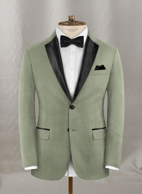 Napolean Cadet Green Wool Tuxedo Jacket - StudioSuits
