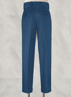 Napolean Casa Blue Double Gurkha Wool Trousers - StudioSuits