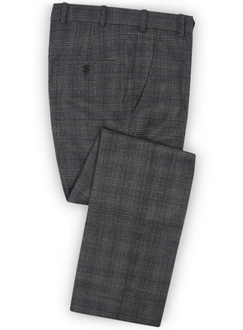 Napolean Charcoal Gray Wool Pants - StudioSuits