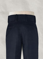 Napolean Dark Blue Double Gurkha Wool Trousers - StudioSuits