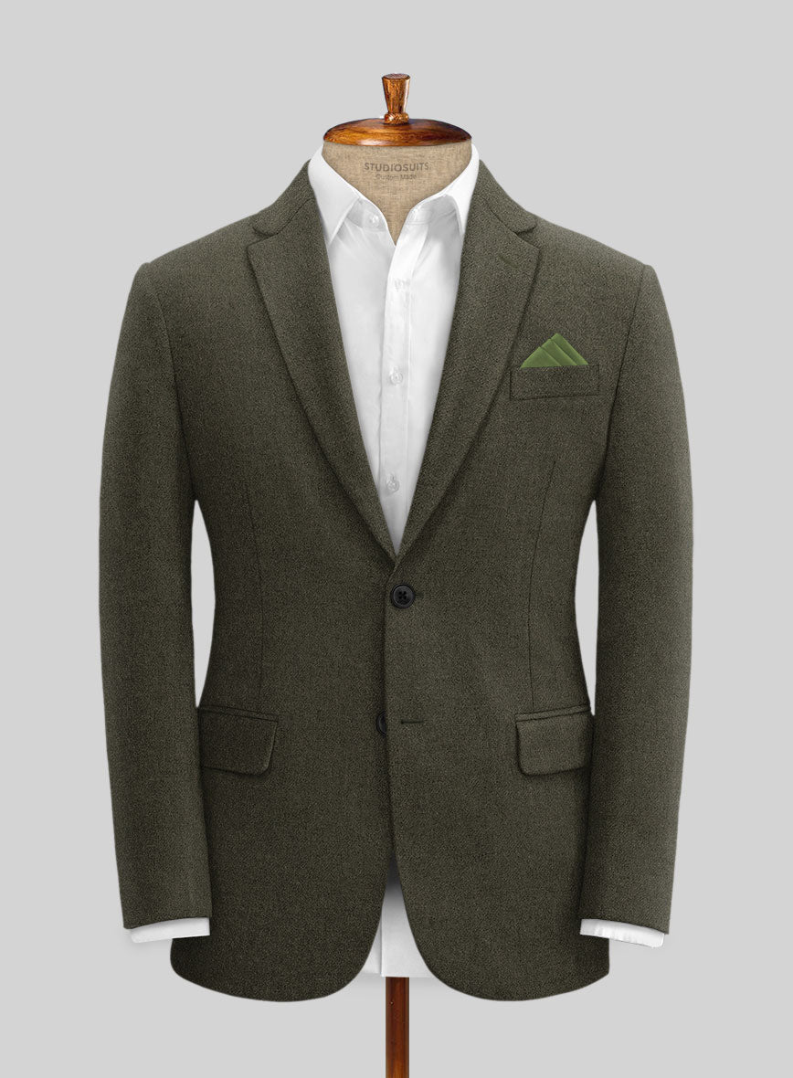Naples Army Green Tweed Suit - StudioSuits