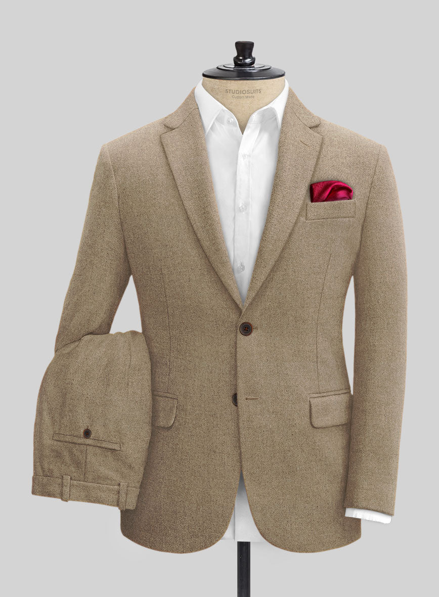 Naples Barista Beige Tweed Suit - StudioSuits