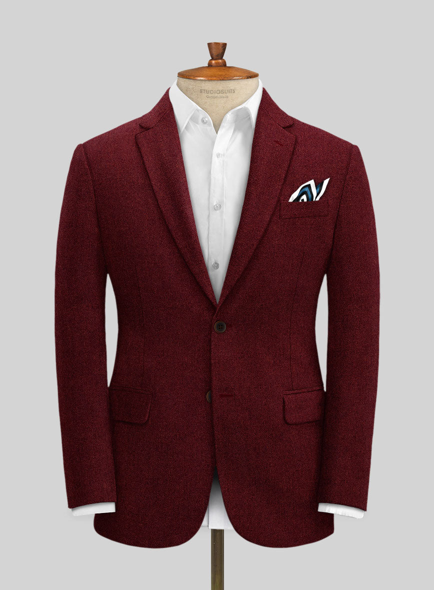 Naples Burgundy Tweed Jacket - StudioSuits