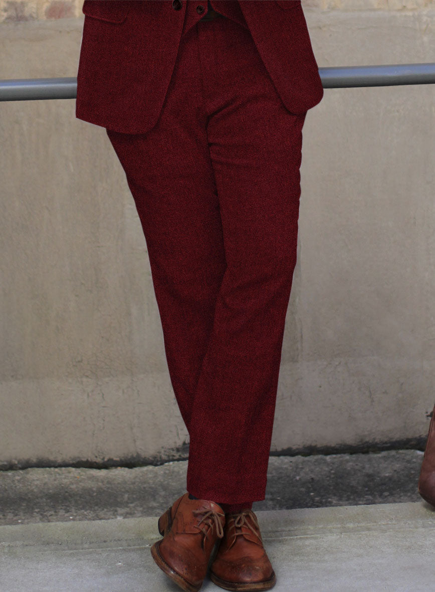 Naples Burgundy Tweed Pants - StudioSuits