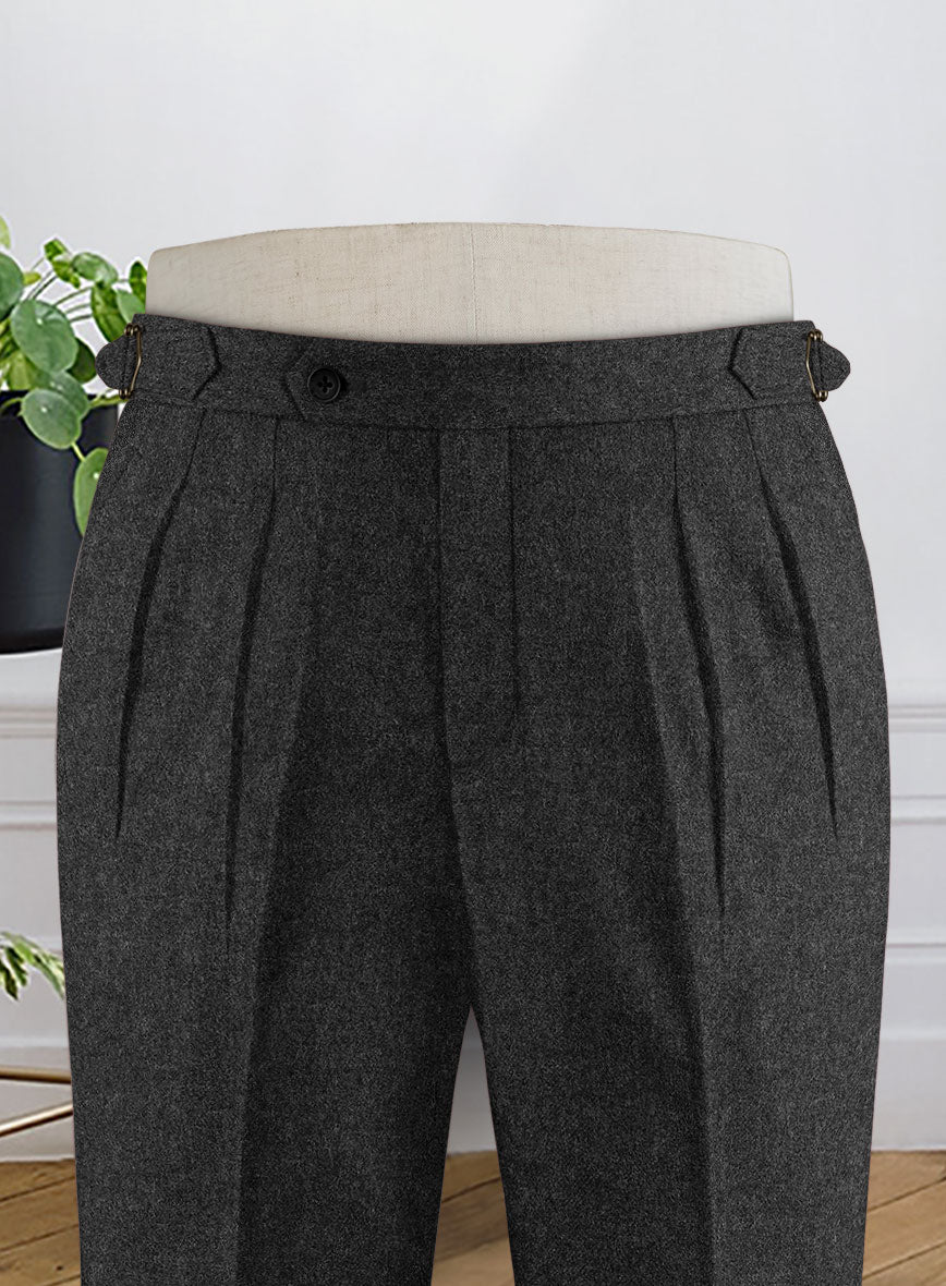 Naples Charcoal Highland Tweed Trousers - StudioSuits