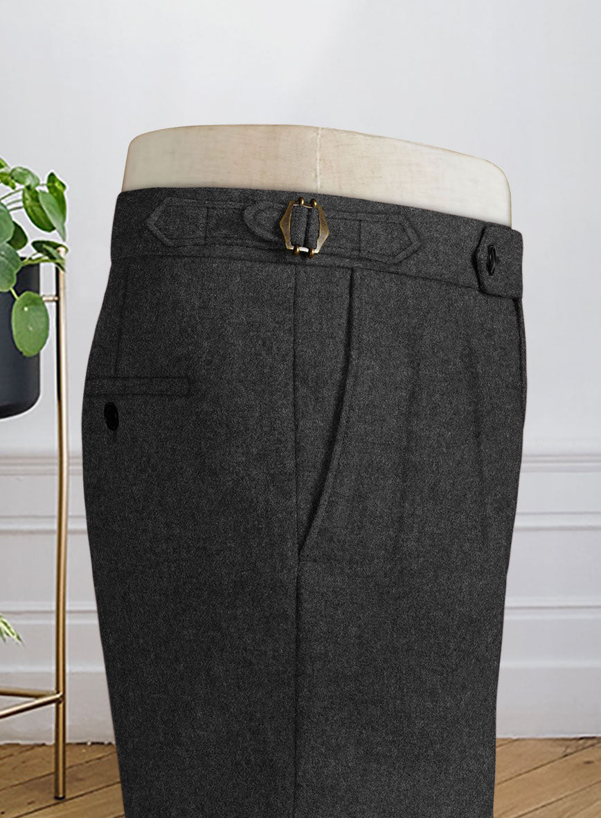 Naples Charcoal Highland Tweed Trousers - StudioSuits