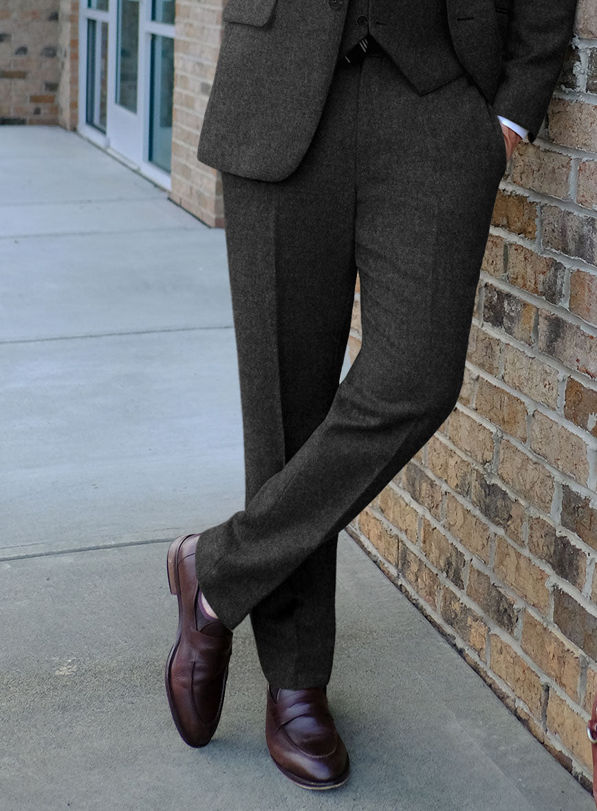 Naples Charcoal Tweed Pants - StudioSuits