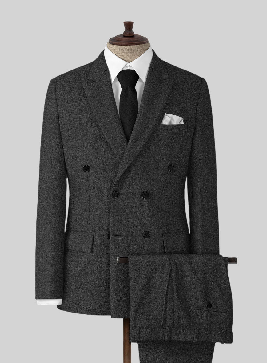 Naples Charcoal Tweed Suit - StudioSuits