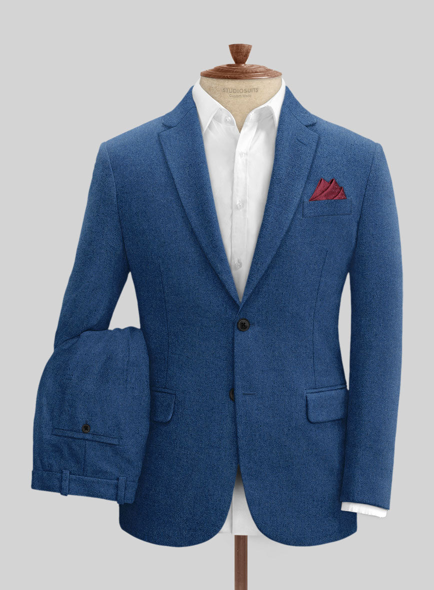 Naples Cobalt Blue Tweed Suit - StudioSuits